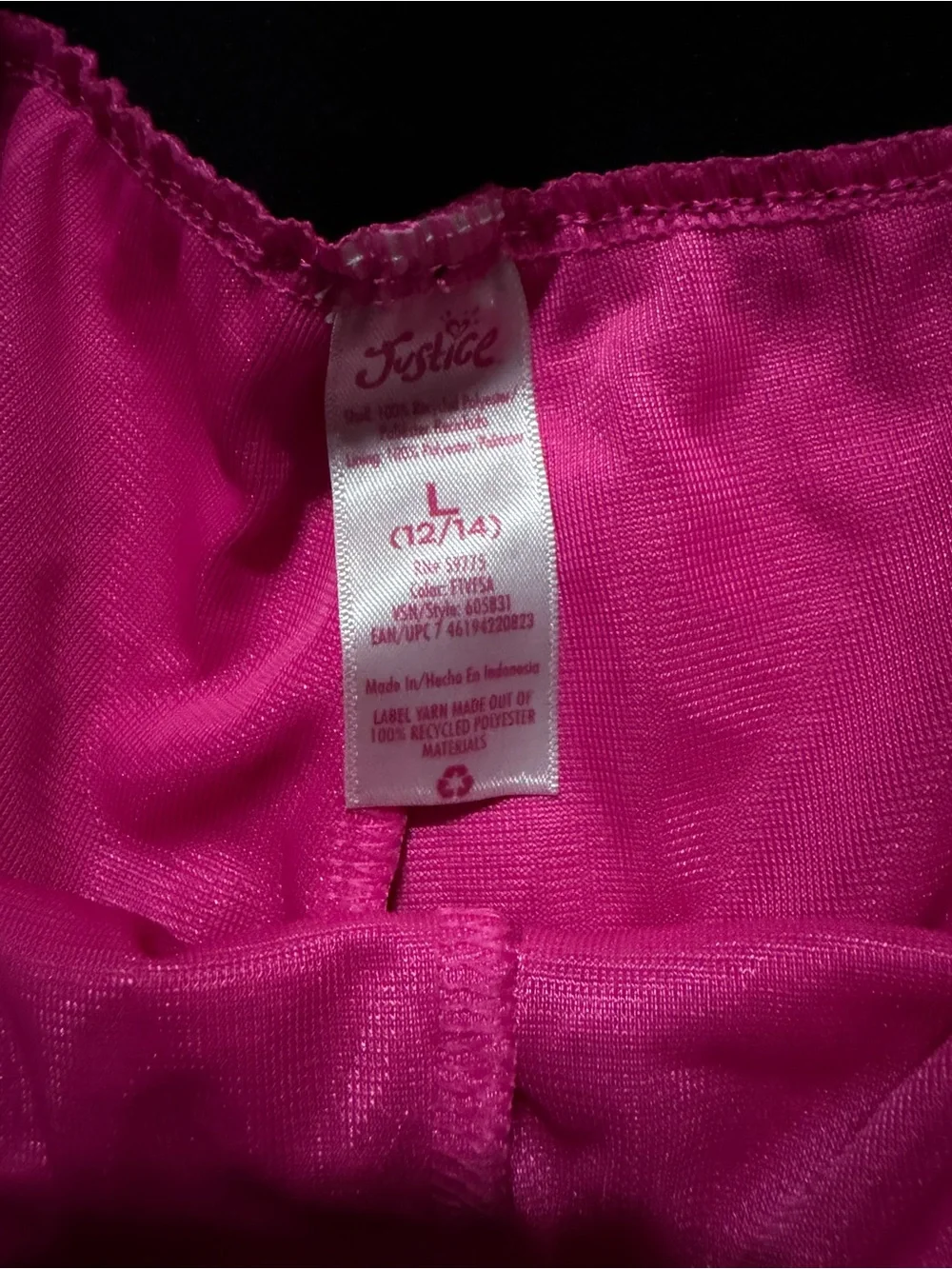 Justice Hot Pink Athletic Shorts with White Trim